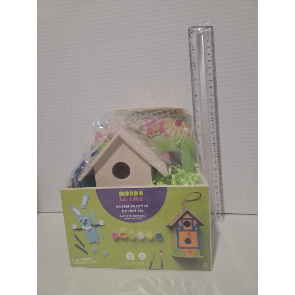 Mondo Llama Easter Surprise Basket Kit 4 Activities Kids Paint Bunny Birdhouse